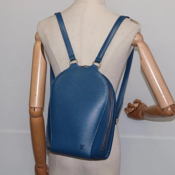 LOUIS VUITTON Epi Mabillon Backpack Blue M52235 LV Auth 141956 - Picture 15 of 16